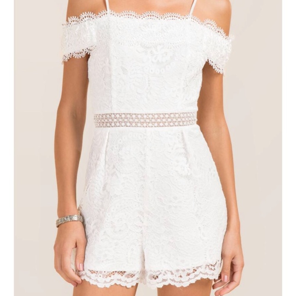 Francesca’s white lace romper